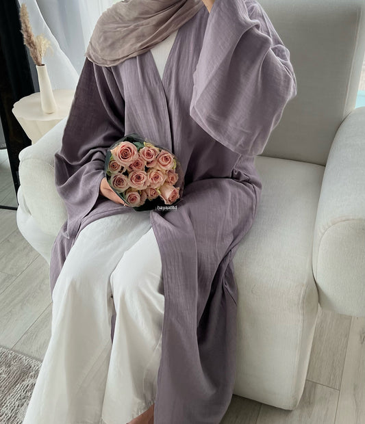 'LINEN OPEN ABAYA - Slim fit'