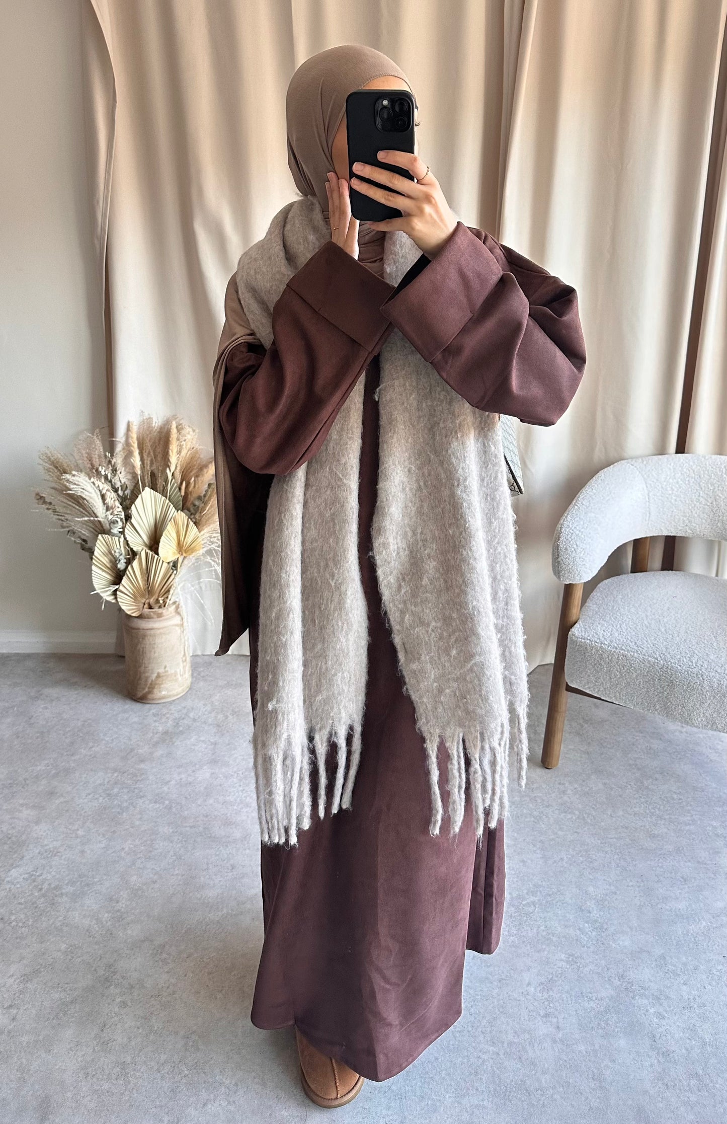 SUEDE SWEATER DRESS