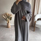'CLOSED RIBBED ABAYA'