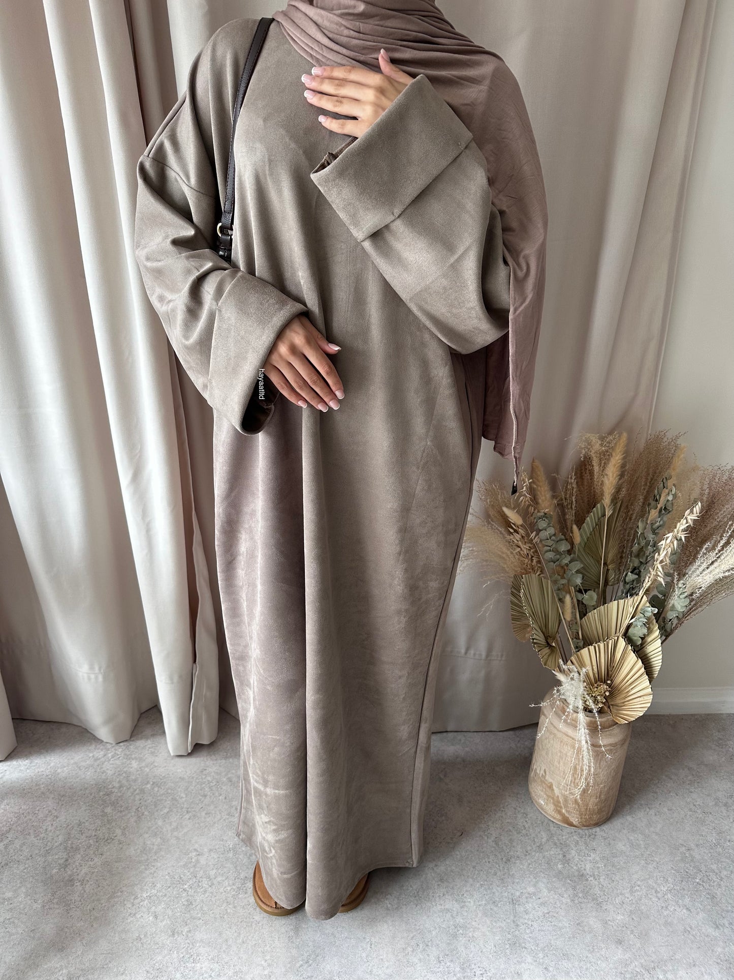 'SUEDE SWEATER DRESS'