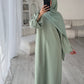 RIBBED ABAYA | Mint Sage