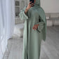 RIBBED ABAYA | Mint Sage