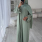 RIBBED ABAYA | Mint Sage