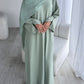 RIBBED ABAYA | Mint Sage