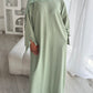 RIBBED ABAYA | Mint Sage