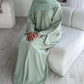 RIBBED ABAYA | Mint Sage