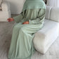 RIBBED ABAYA | Mint Sage