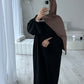'BLACK RIBBED ABAYA'