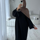 'BLACK RIBBED ABAYA'