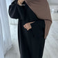 'BLACK RIBBED ABAYA'