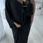 'BLACK RIBBED ABAYA'