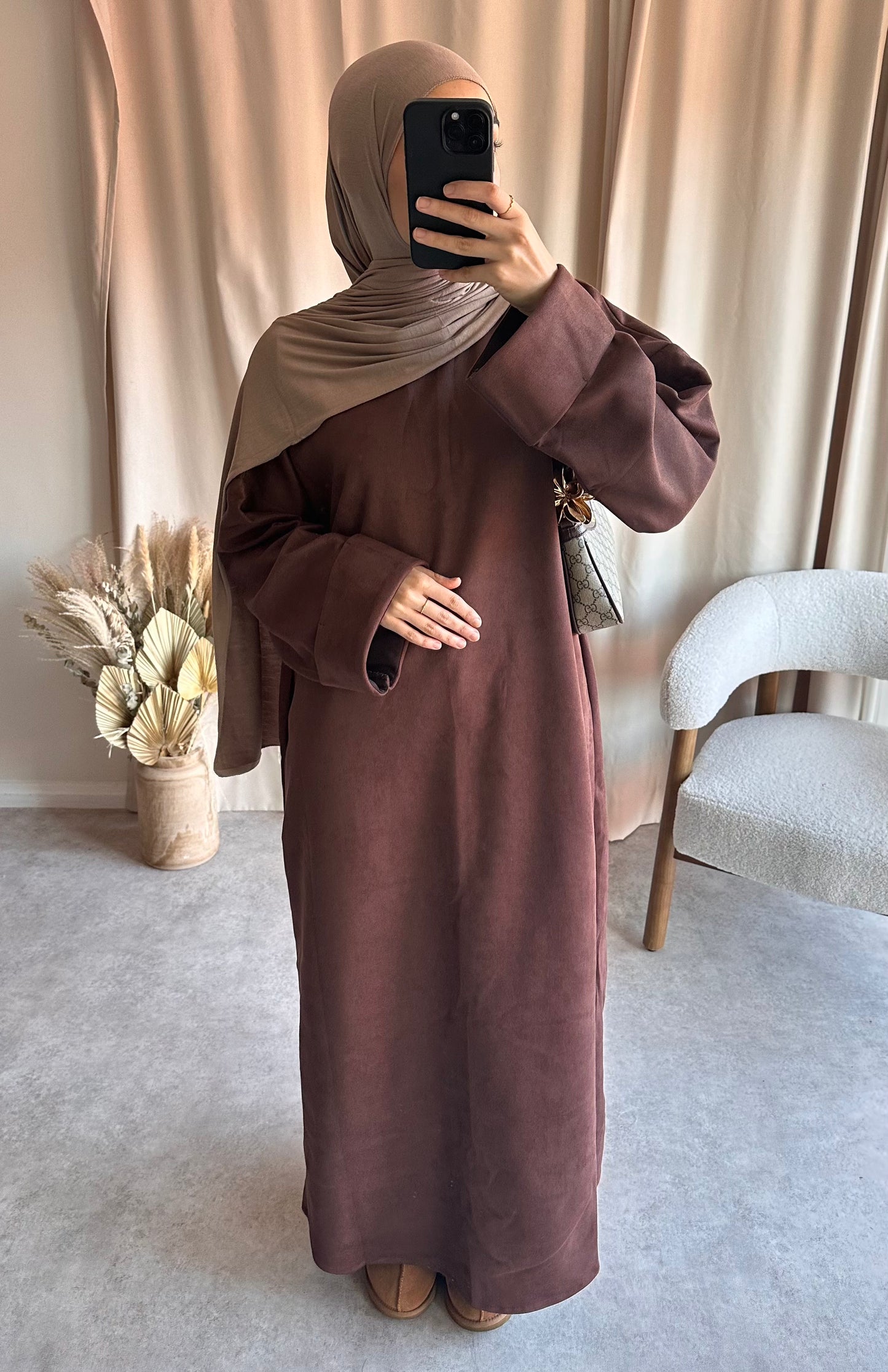 'SUEDE SWEATER DRESS'