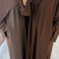 RIBBED ABAYA | Brown