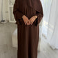 RIBBED ABAYA | Brown