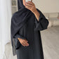 RIBBED ABAYA | Aegean Blue