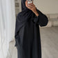 RIBBED ABAYA | Aegean Blue