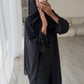 RIBBED ABAYA | Aegean Blue