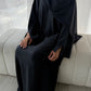 RIBBED ABAYA | Aegean Blue