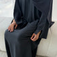 RIBBED ABAYA | Aegean Blue