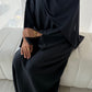 RIBBED ABAYA | Aegean Blue
