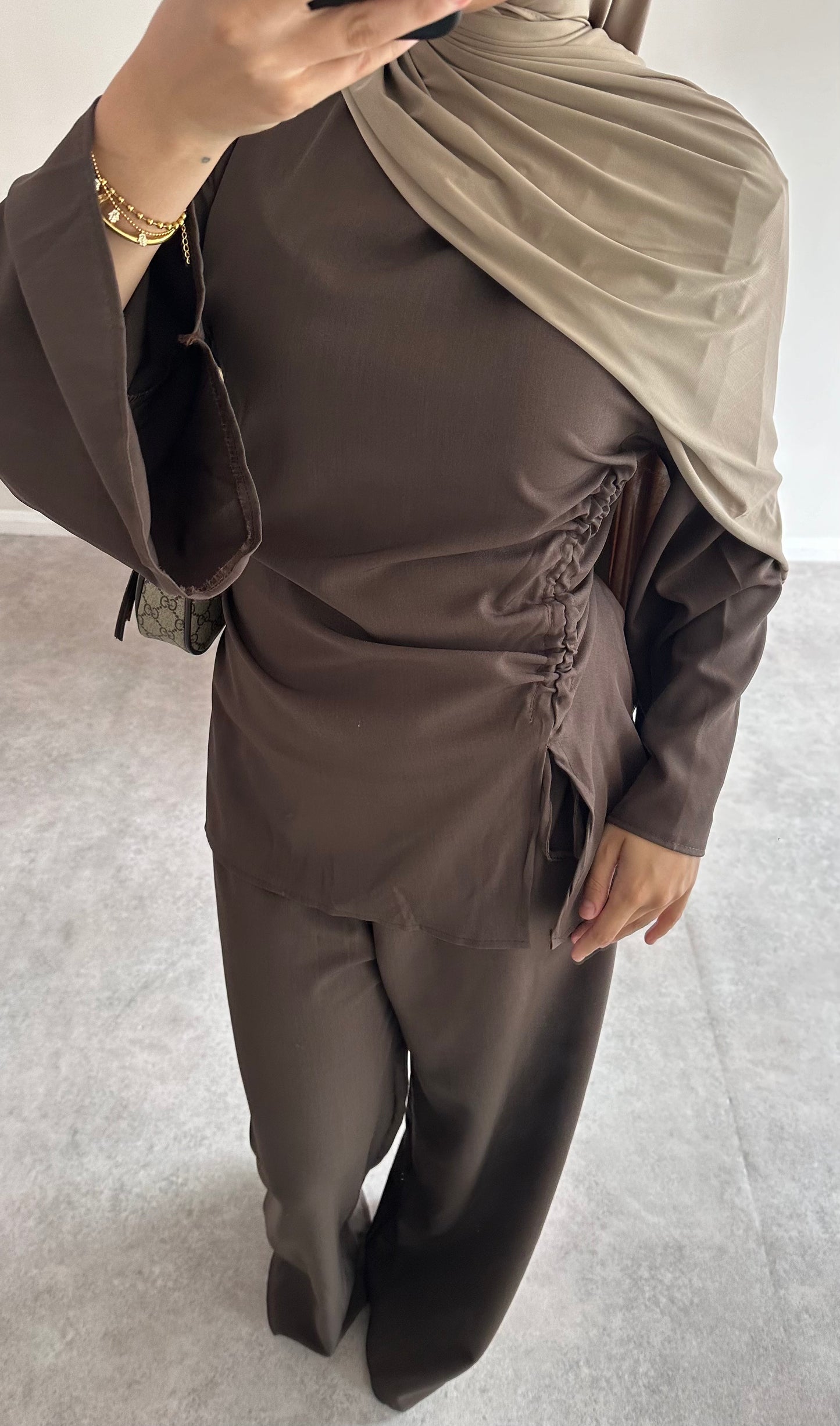 RUCHED SET | Dark Brown