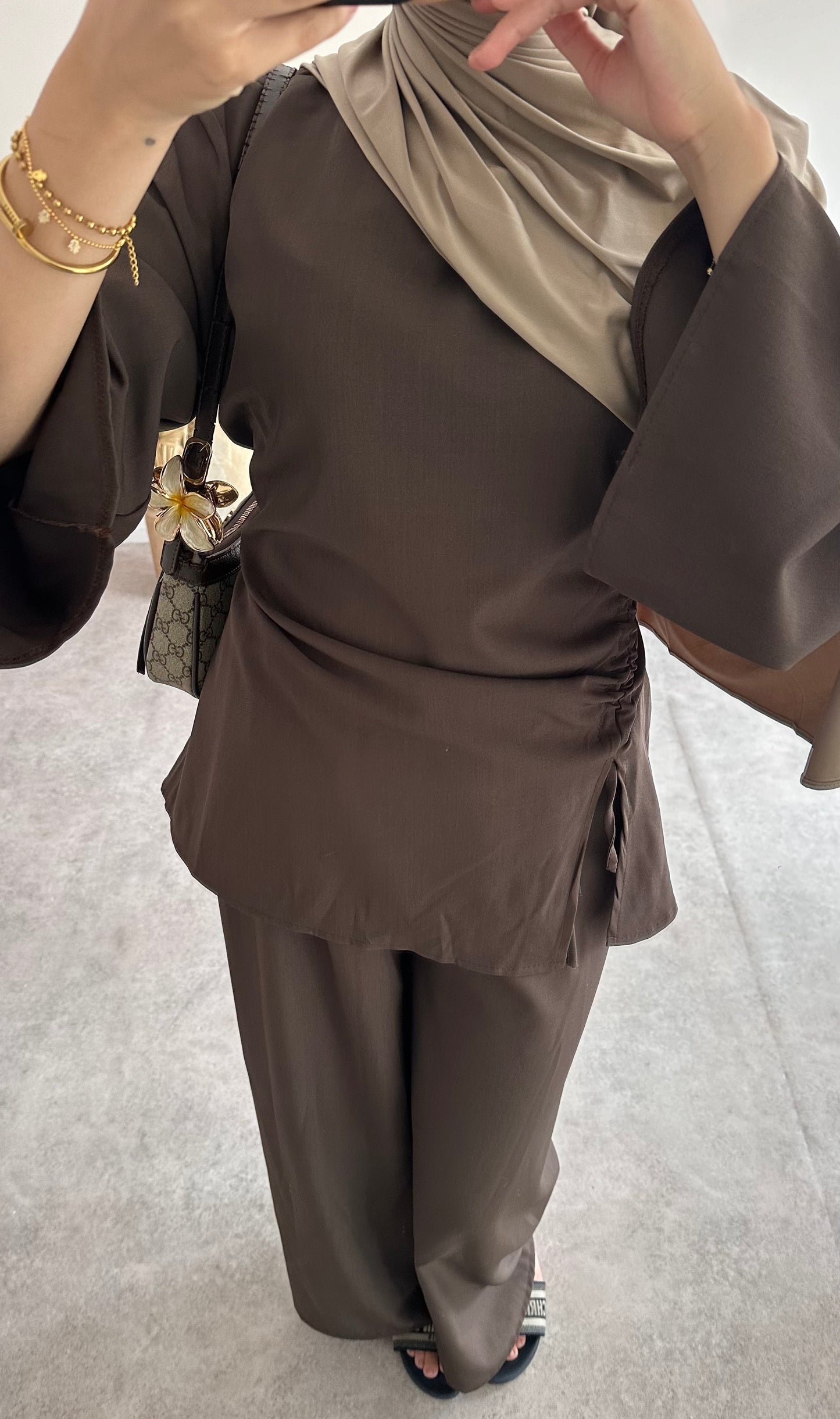 RUCHED SET | Dark Brown