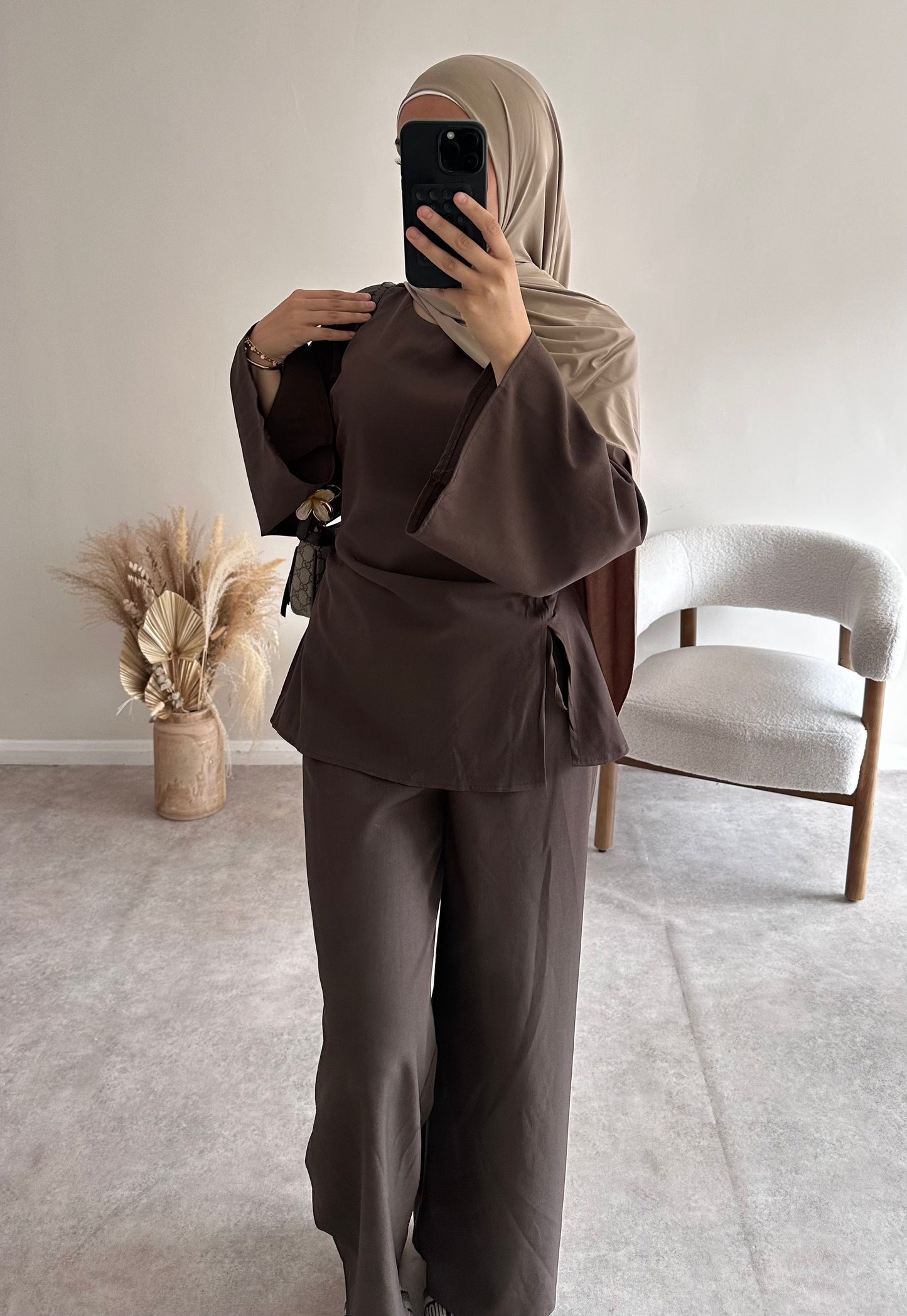 RUCHED SET | Dark Brown