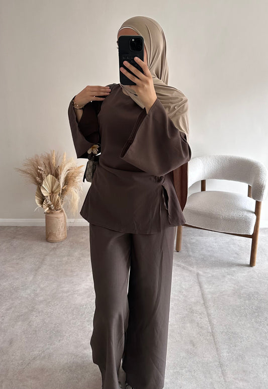 RUCHED SET | Dark Brown