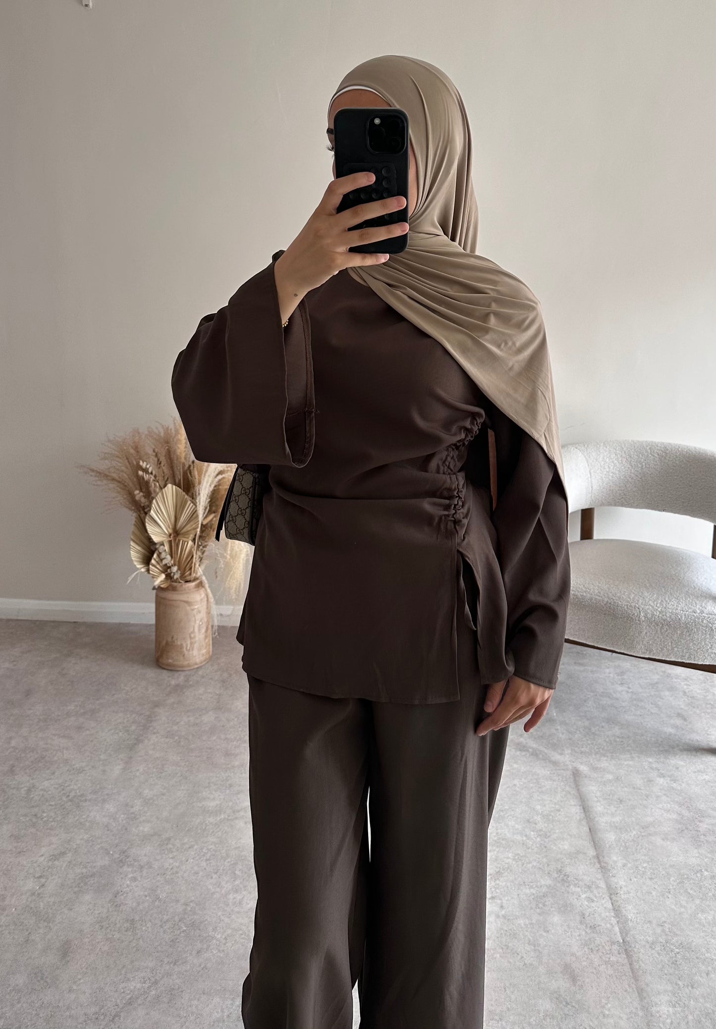 RUCHED SET | Dark Brown