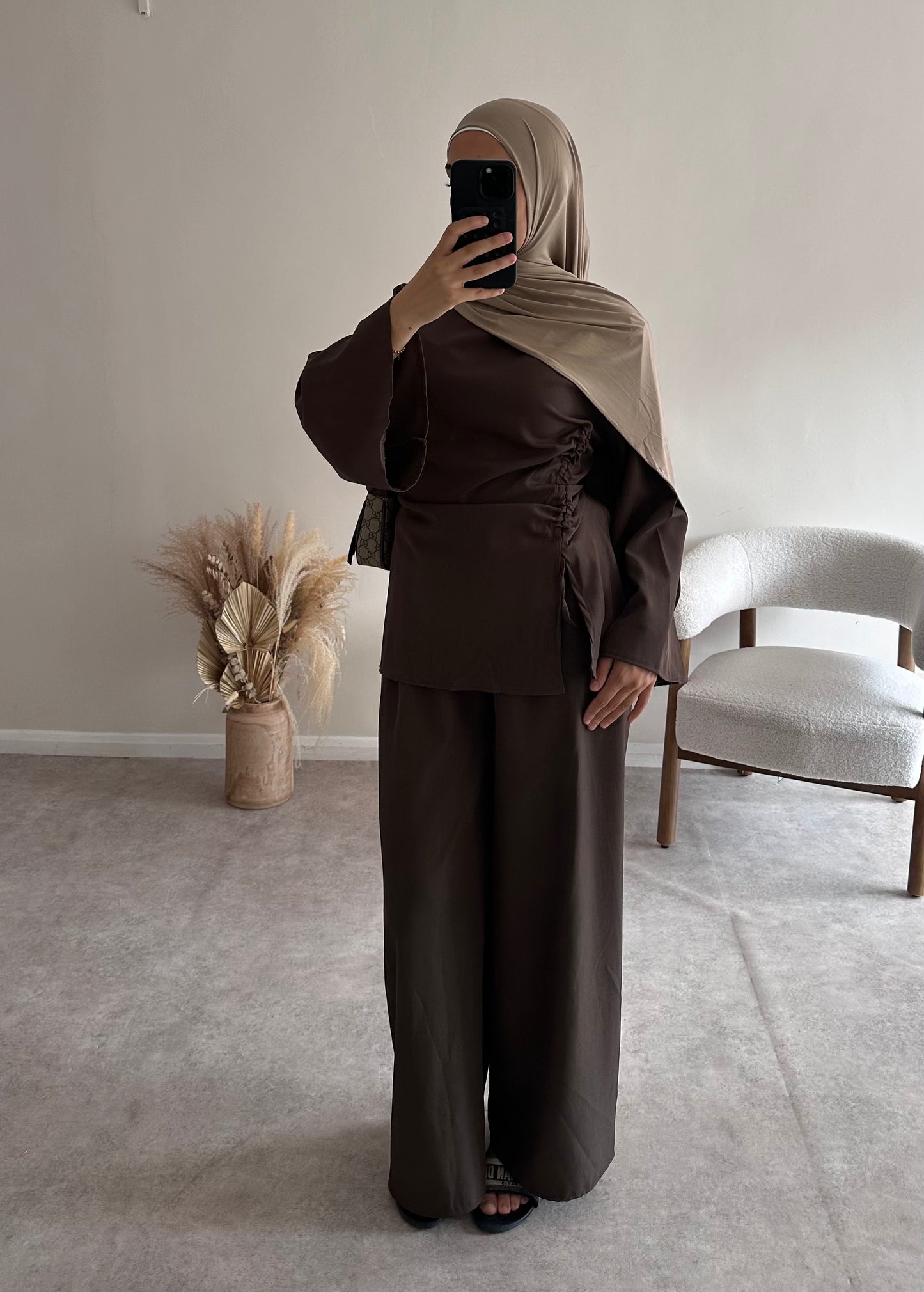RUCHED SET | Dark Brown