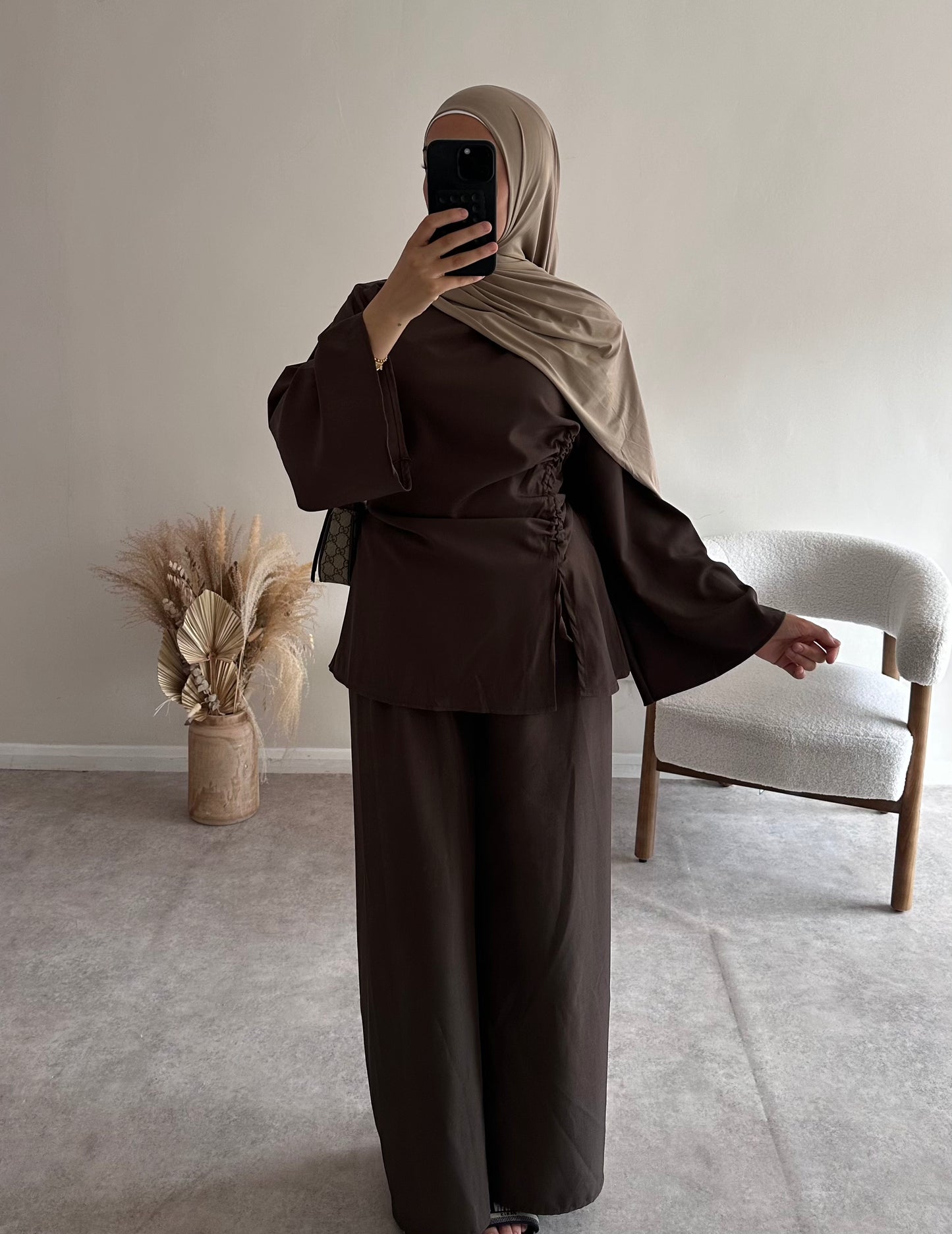 RUCHED SET | Dark Brown