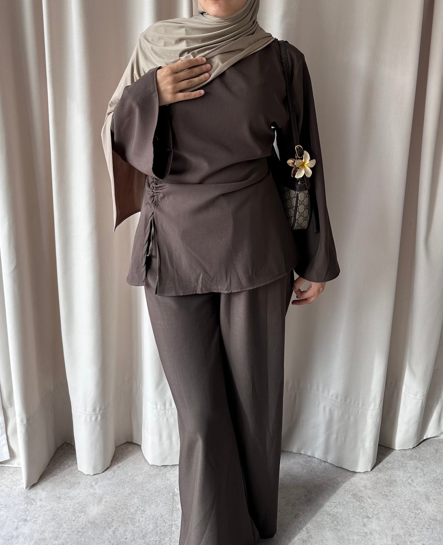 RUCHED SET | Dark Brown