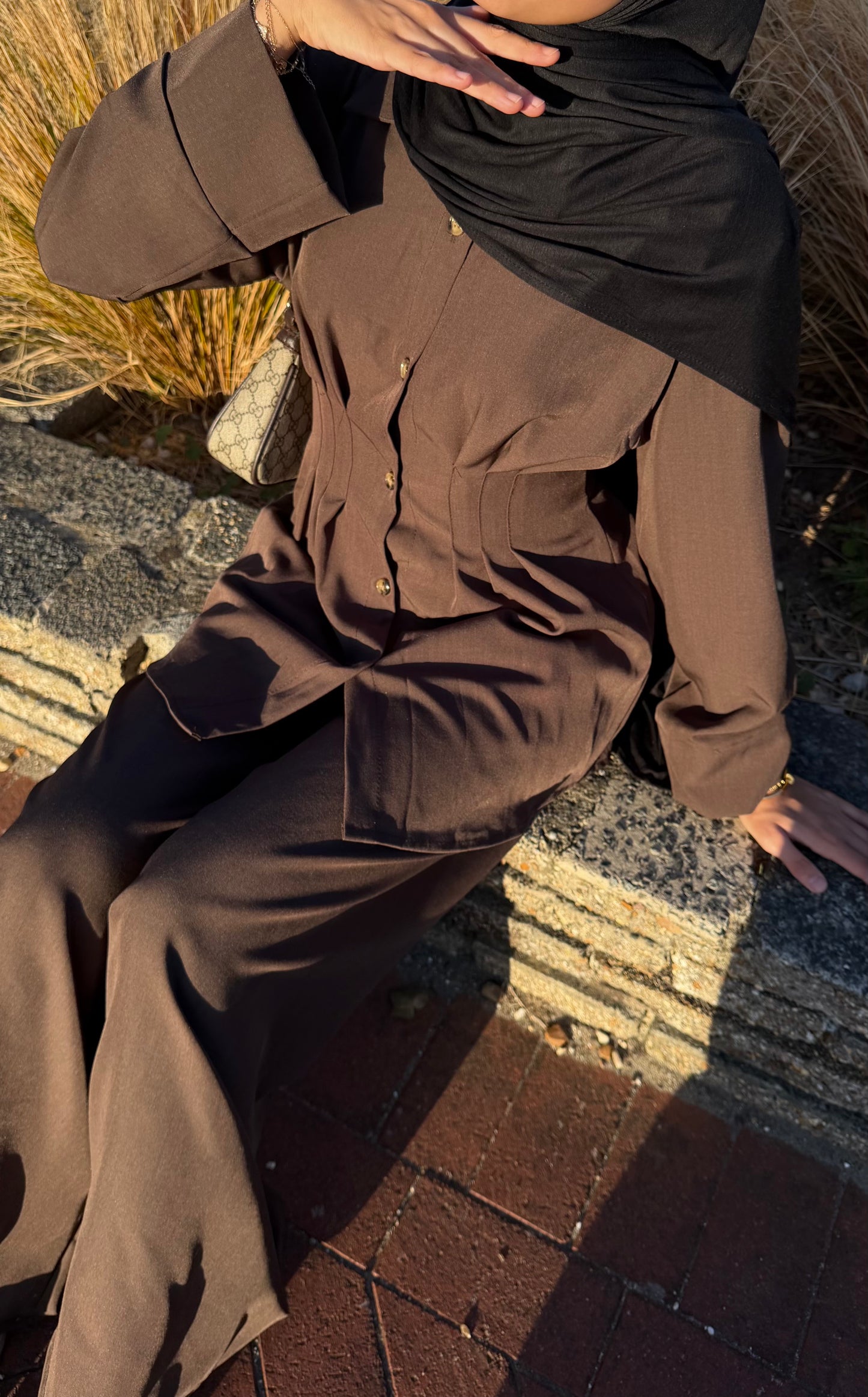 Cinched Co Ord | Dark Brown