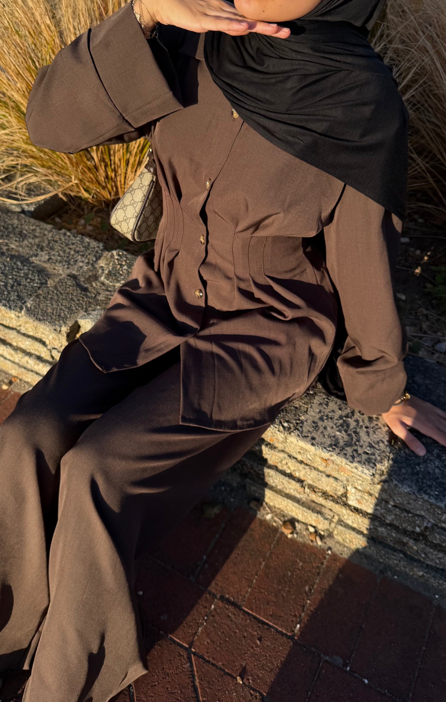 Cinched Co Ord | Dark Brown