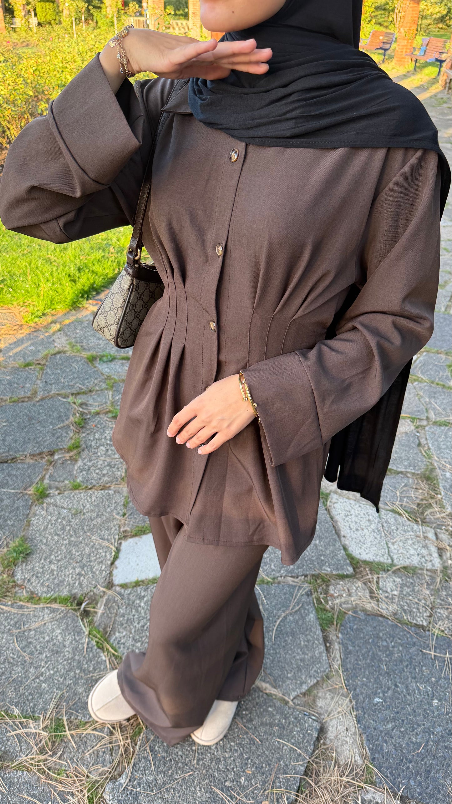 Cinched Co Ord | Dark Brown