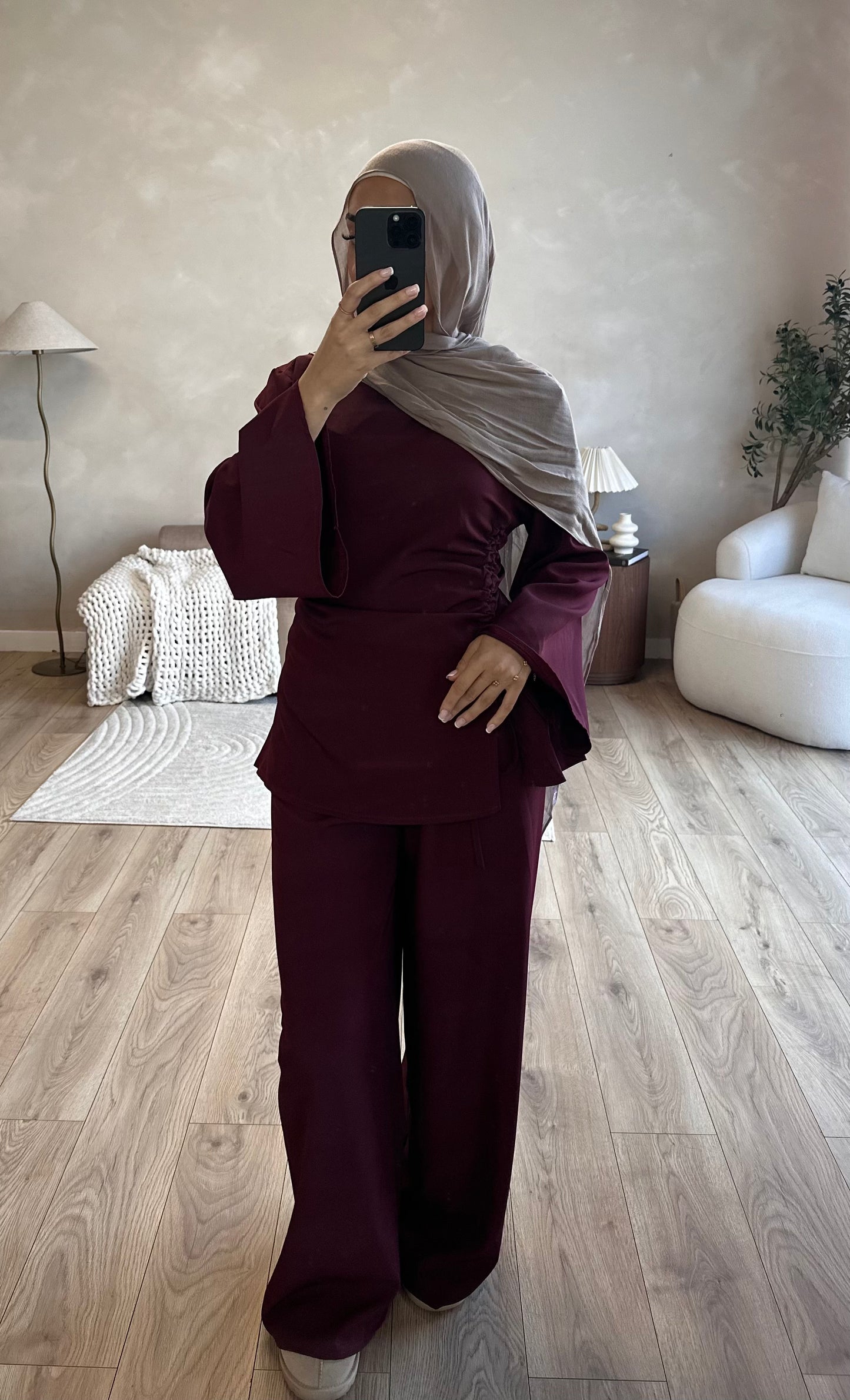 RUCHED SET | Maroon