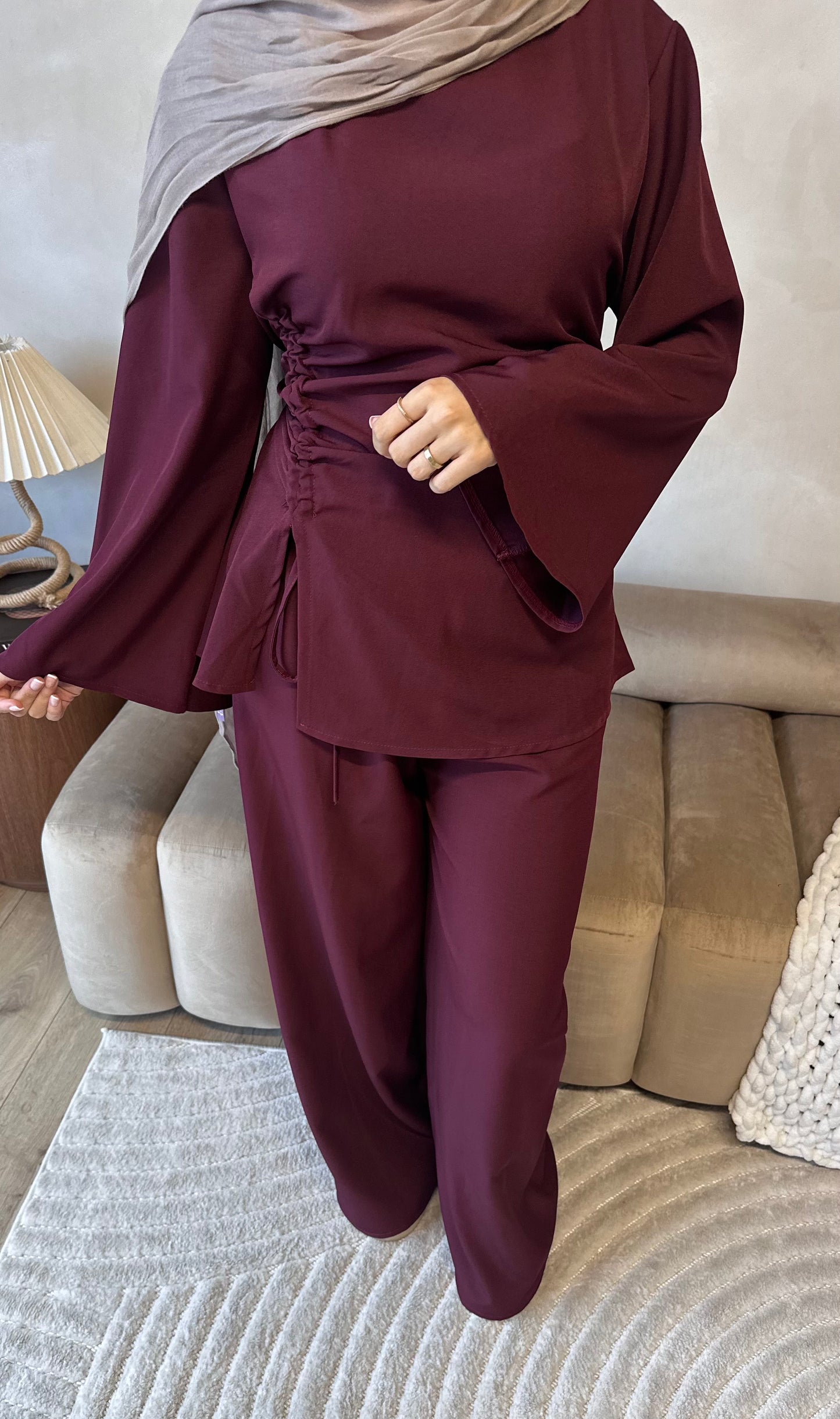 RUCHED SET | Maroon