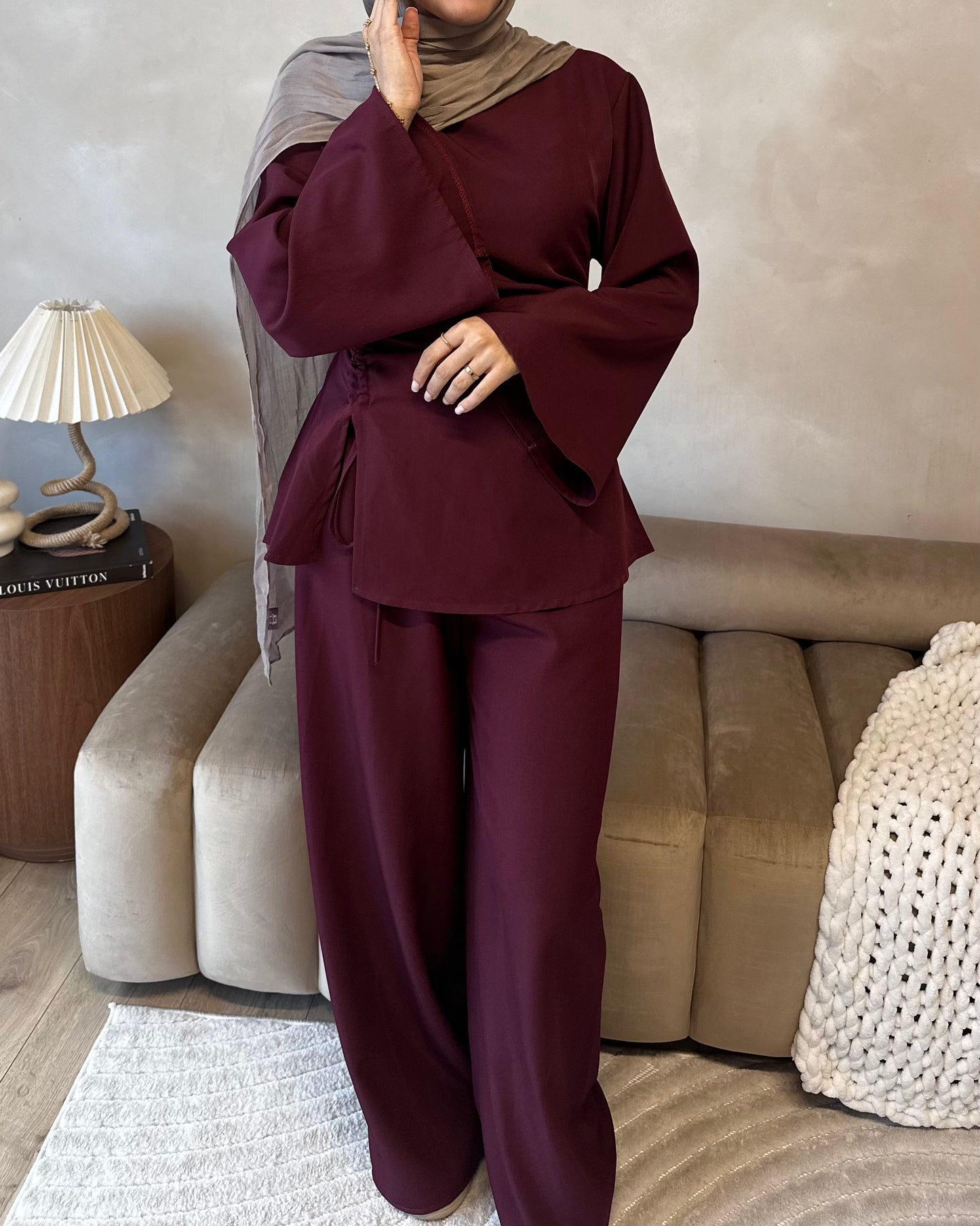 RUCHED SET | Maroon
