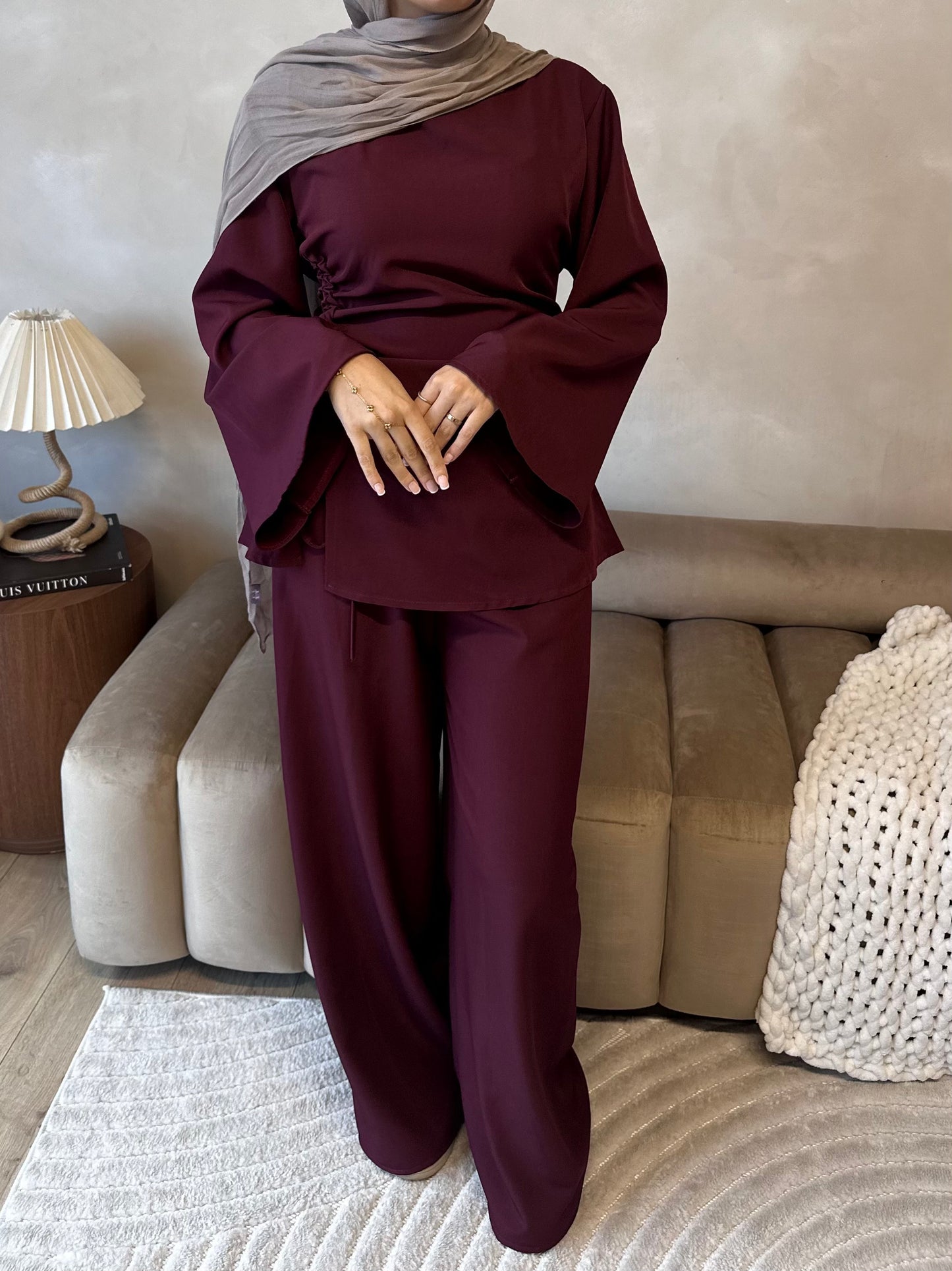 RUCHED SET | Maroon