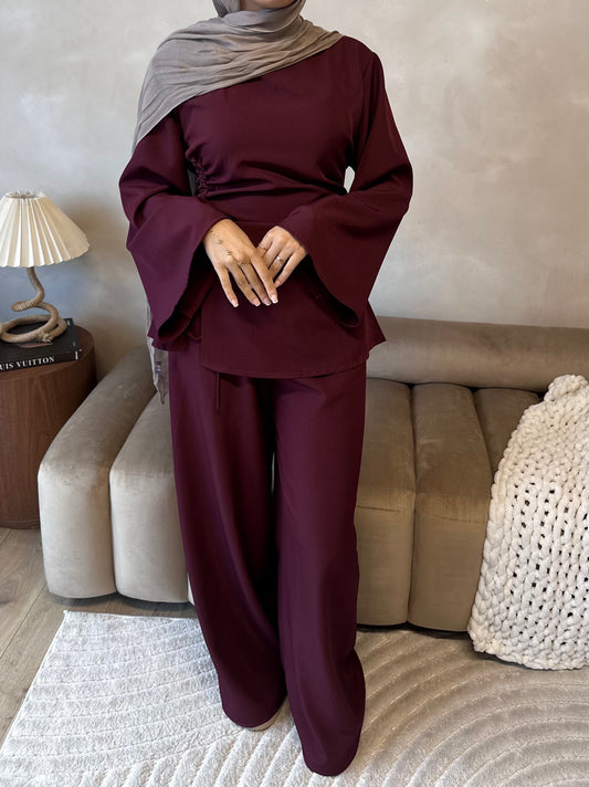 RUCHED SET | Maroon