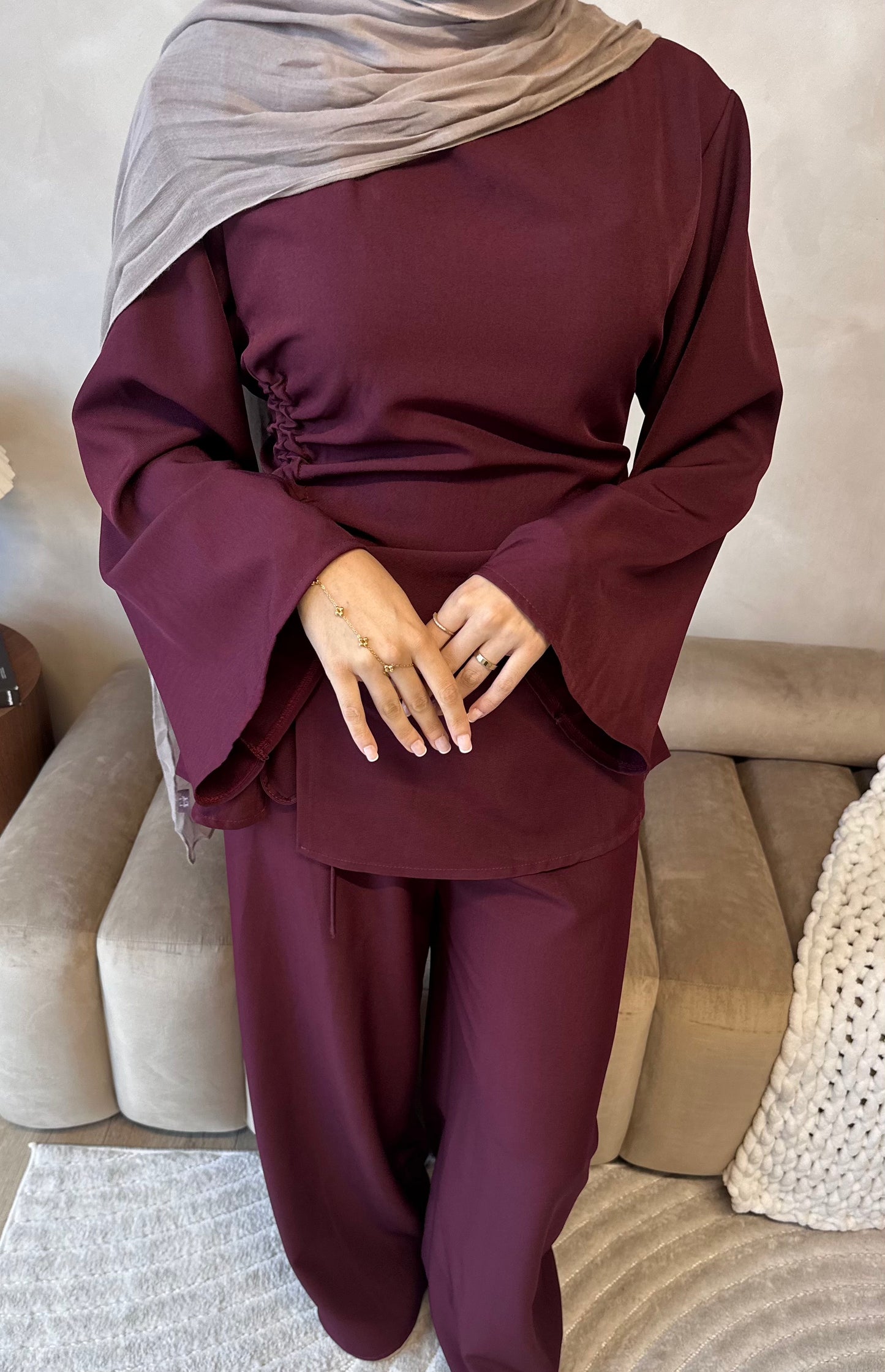 RUCHED SET | Maroon