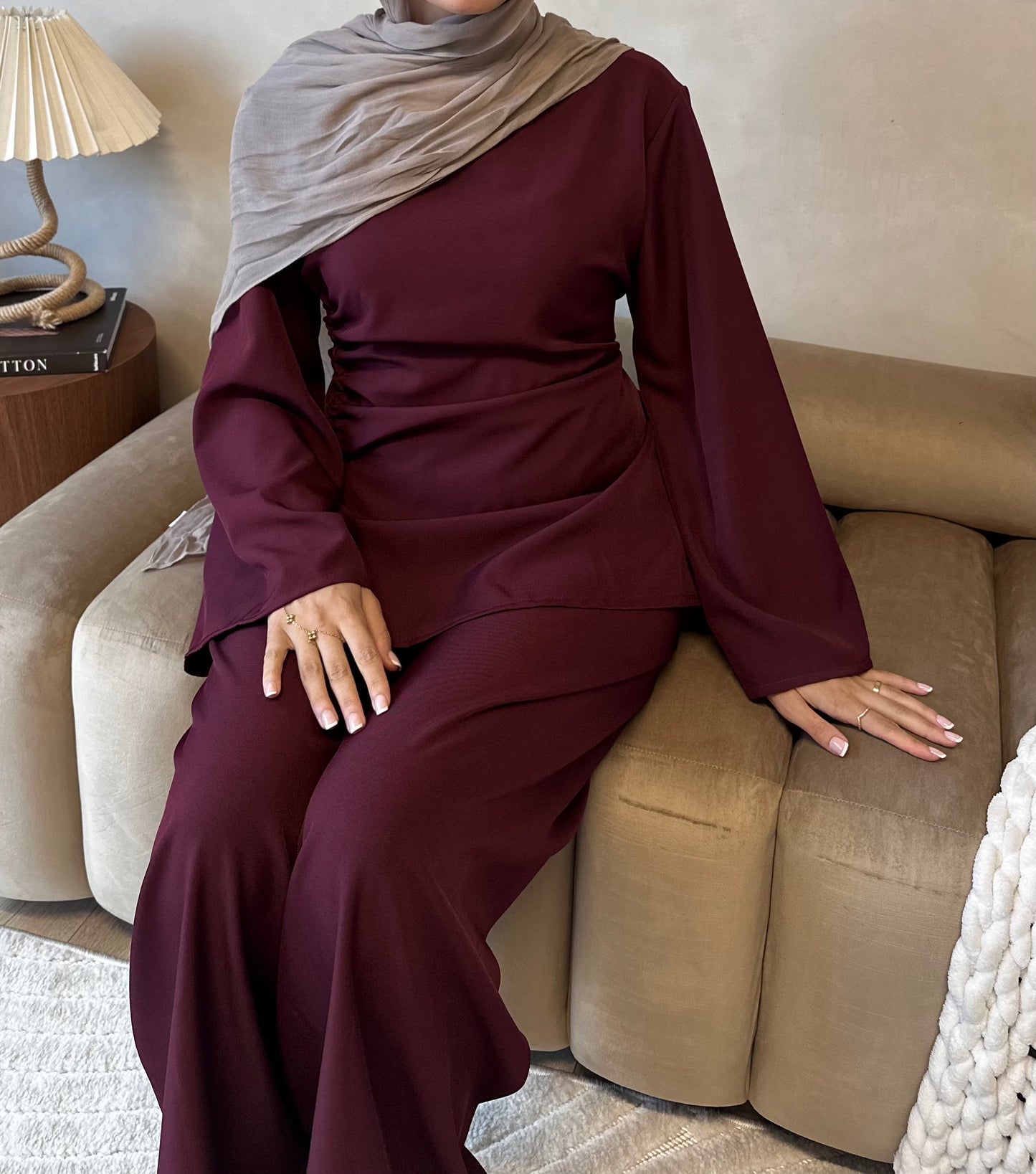 RUCHED SET | Maroon